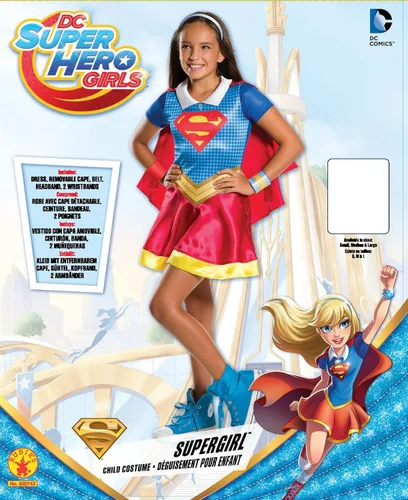 Vista 2 de Rubie 's Costume Kids DC disfraz de superhéroe Supergirl, L, Azul