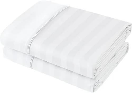 Vista 23 de Sábana encimera de solo 2 unidades, tamaño individual de 400 hilos, 100% algodón egipcio, resistente a las arrugas, a la decoloración, a las manchas