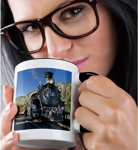 Vista 2 de 3dRose 88941_4 - Taza de cerámica, 11 oz, color blanco y negro