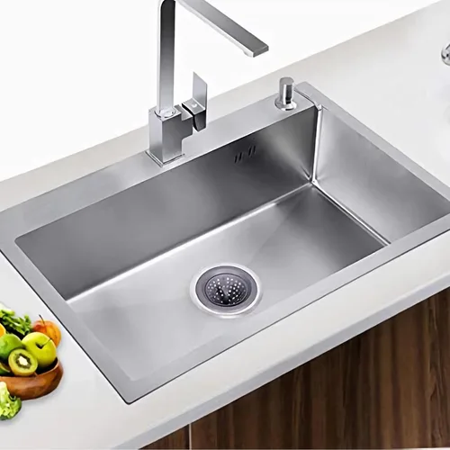 Vista 6 de Paquete de 2 coladores de drenaje de silicona inoxidable para fregadero de cocina, protector de drenaje, evita obstrucciones, borde ancho grande