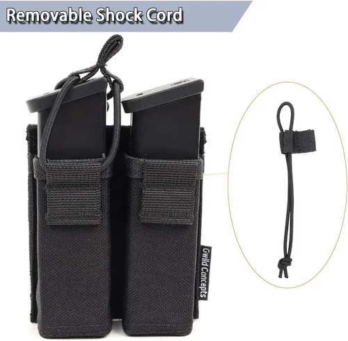 Vista 6 de Funda doble para pistola de 0.354 in – Funda para revista Gwild Concepts Glock MOLLE Mag con inserto Mag