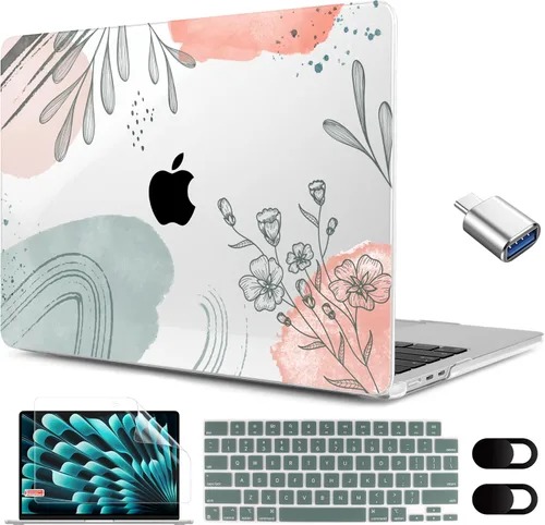 Vista 13 de MEEgoodo Funda para MacBook Air M4/M3/M2 de 15.3 pulgadas 2025 2024 2023, compatible con el modelo (A3241/A3114/A2941) para MacBook Air de 15