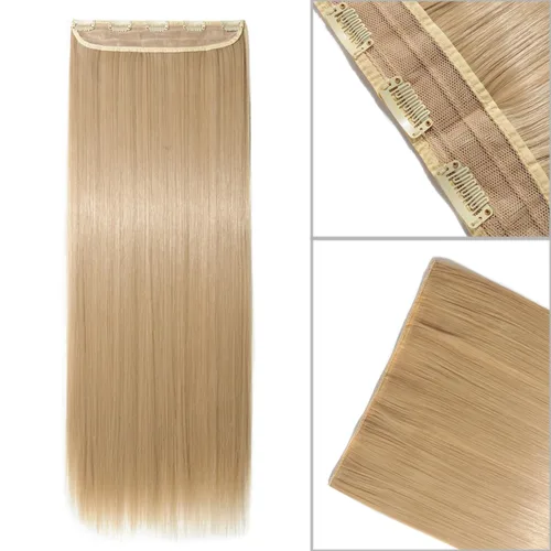 Vista 11 de S-noilite Elegante 30"(76cm) Extensiones de pelo con clip de una pieza, 3/4 de cabeza completa, 5 clips, negras naturales largas y rectas