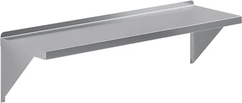 Vista 4 de AmGood 06 pulgadas de ancho x 10 pulgadas de largo Estante de pared de acero inoxidable Borde cuadrado Estantería de metal Resistente