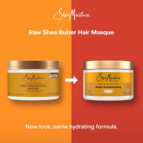 Vista 3 de SheaMoisture Máscara de Hidratación Profunda de Mantequilla de Karité Cruda para Cabello Rizado Mantequilla de Karité Cruda Acondicionador Profundo