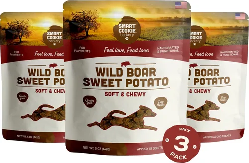 Vista 30 de Smart Cookie All Natural Soft Dog Treats - Paquete variado de 4 sabores (5 onzas cada uno), golosinas saludables para perros y cachorros