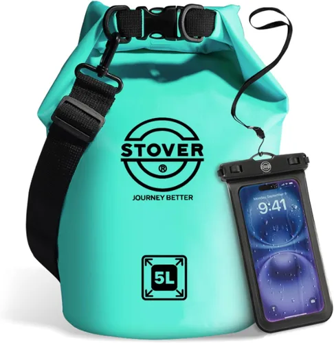 Vista 25 de STOVER 5/10/25/30/40/55L Waterproof Dry Bag- Roll-Top Backpack w/Phone Case- Kayaking, Hiking, Camping, Boating- Men/Women