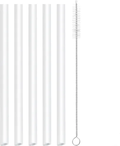 Vista 8 de CampTek Pajitas de repuesto compatibles con YETI Rambler Jr. botella de agua para niños de 12 onzas, incluye 5 popotes sin BPA y 1 cepillo