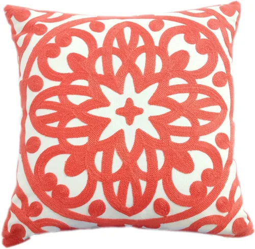 Vista 29 de Alysheer Funda de almohada decorativa bordada de 18 x 18 pulgadas, acogedora y fresca funda de cojín bohemia con diseño de mandala chic de punto