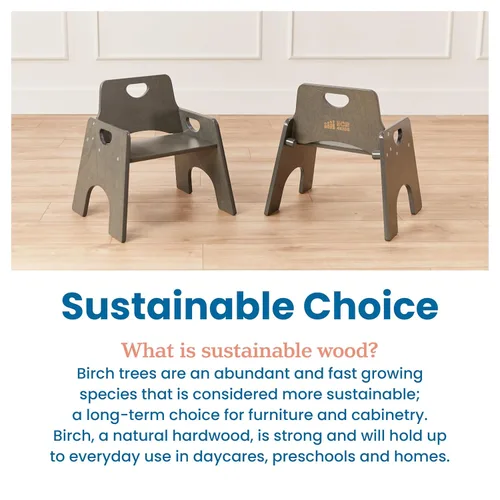 Vista 39 de ECR4Kids Silla apilable de madera para niños pequeños, 6 pulgadas, muebles para niños, lavado blanco, paquete de 2