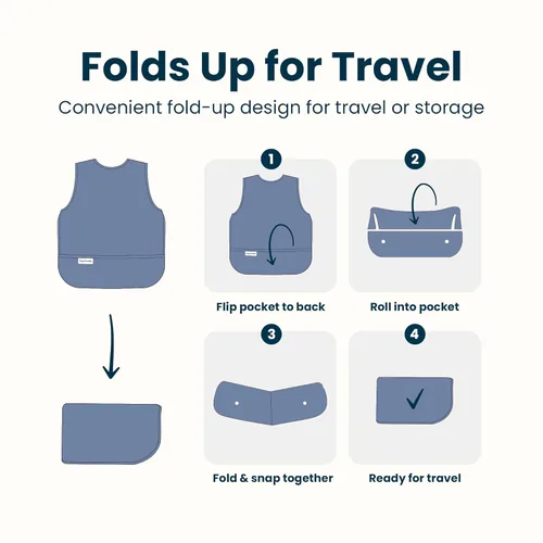 Vista 9 de Tiny Twinkle Baberos para bebé a prueba de desorden Paquete de 2 baberos impermeables para comer Delantal de bebé para alimentación, lavable a