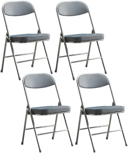 Vista 16 de CraftThink Sillas de comedor modernas, silla auxiliar tapizada para el hogar, con acabado mate, silla de comedor plegable con respaldo abierto
