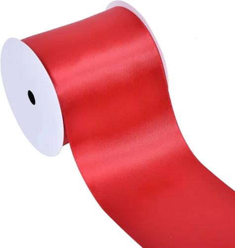 Vista 174 de YAMA Cinta de satén de doble cara, 1 1/2 pulgadas, 25 yardas para envolver regalos, color negro