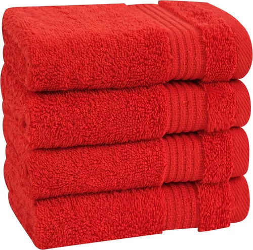 Vista 361 de Cotton Paradise 100% Cotton Turkish Washcloth Set for Bathroom, 4 Piece Soft Absorbent Small Hand Face Towels Wash Rags, Lilac