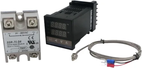 Vista 4 de 1 Unidades Digital PID Termostato Controlador de Temperatura REX-C100 Tipo K Termostato Termostato Termopar Sonda SSR Relé para Control Temperatura