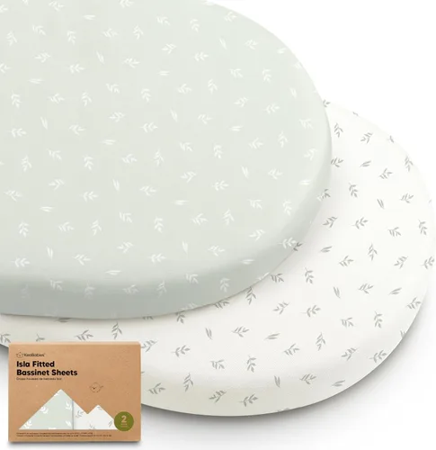 Vista 17 de Paquete de 2 sábanas impermeables para moisés para niño y niña, 33 x 17 pulgadas, funda protectora de colchón de moisés de bebé, viscosa derivada