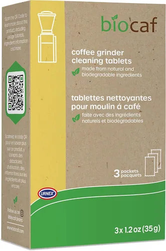 Urnex Full Circle - Tabletas de limpieza para molinillo de café, 3 paquetes de un solo uso, el limpiador de molinillo de café elimina residuos de