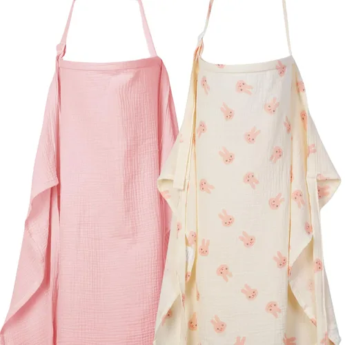 Vista 10 de ANYEDDE Paquete de 2 fundas de lactancia de muselina para lactancia materna, fundas transpirables para lactancia materna con cuello de arco, funda