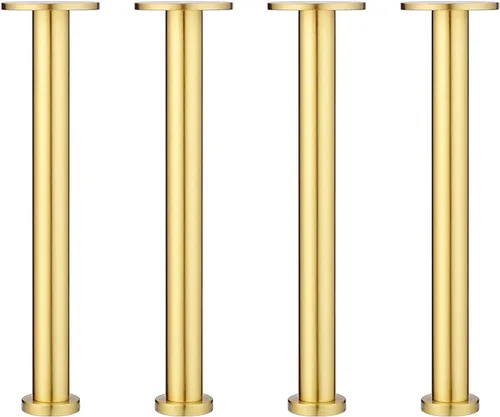 Vista 10 de Patas cilíndricas ajustables de latón cepillado macizo, patas de sofá de metal, mesita de noche/mueble de televisión/mueble de baño/patas de mesa