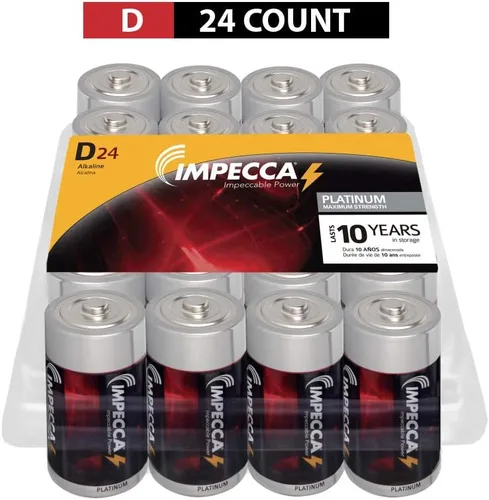 Vista 11 de Impecca Baterías de 9 voltios, alcalinas prémium (paquete de 24) de alto rendimiento, ultra larga duración y resistente a fugas multiusos de 9 V, 24
