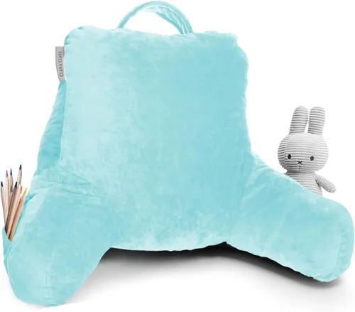 Vista 51 de Clara Clark - Almohada de lectura con espuma viscoelástica triturada, incluye 2 almohadas de soporte para el cuello y la zona lumbar, diseñada