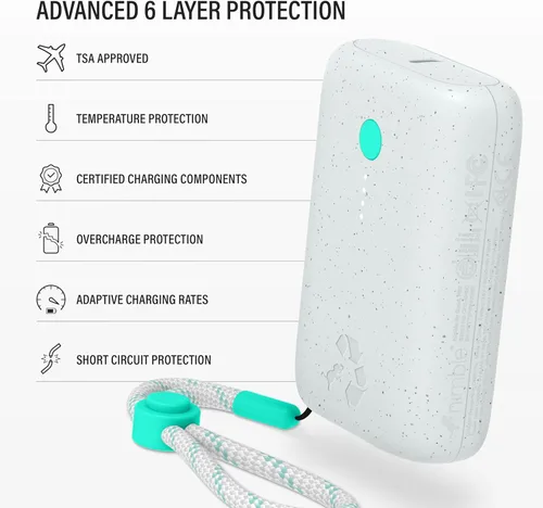 Vista 6 de Nimble Champ Cargador Portátil, Batería Externa de 10,000mAh Carga Rápida, Paquete de Batería de 20W con 2 USB-C y Cable, Batería de Energía