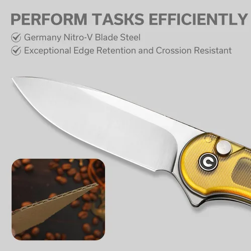 Vista 16 de CIVIVI Elementum II - Navaja de bolsillo plegable, hoja de acero Nitro-V de 2.96 pulgadas, mango G10, cuchillo utilitario con clip de bolsillo