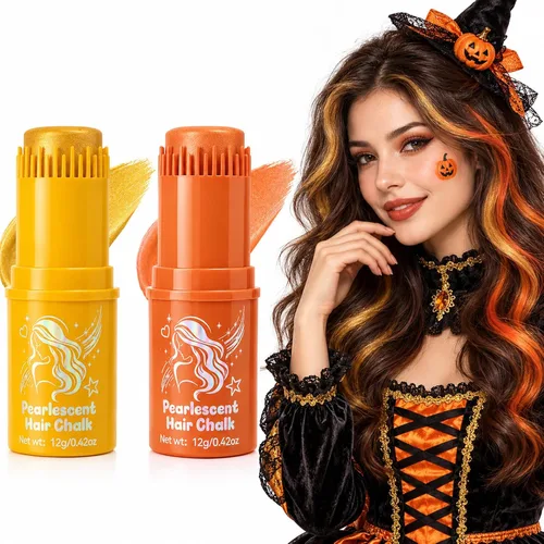 Vista 15 de Peine de color rojo temporal para el cabello, tiza lavable para niños