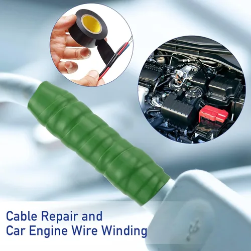 Vista 6 de Outus 6 rollos de cinta de silicona autofusible de 1 pulgada de ancho y 5 pies de largo, cinta de PVC ignífuga de alta temperatura para herramientas