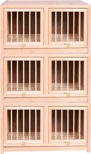 Vista 8 de Jaula para pájaros de madera maciza de gran tamaño, caja nido de paloma interior con bandeja extraíble, fácil de limpiar, necesita instalar