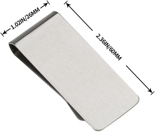 Vista 5 de Personalized Money Clip for Men Wallet- Custom Engraved Letter Text LOGO Name Date Fingerprint Cash Credit Car Holder Women