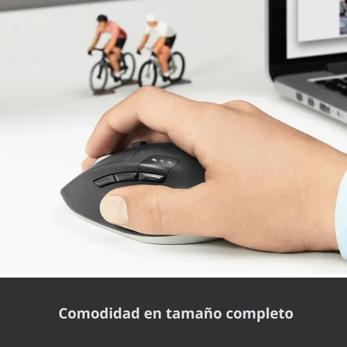 Vista 7 de Logitech M720 - Ratón inalámbrico de triatlón, Bluetooth, receptor unificador USB, 1000 DPI, 6 botones programables, batería de 2 años, compatible