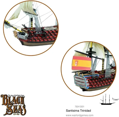 Vista 3 de Warlord Black Seas The Age of Sail Santisima Trinidad para Black Seas Table Top Ship Combat Battle War Game 792413001