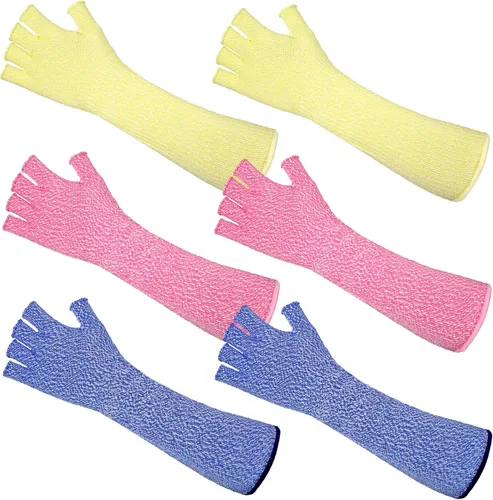 Vista 10 de JenPen 3 Pairs Protective Arm Sleeves Arm Protectors for Thin Skin and Bruising Cut Resistant Sleeve Level 5 Burn Protection