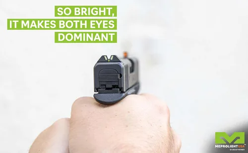 Vista 5 de Meprolight Hyper-Bright V-Sight para S&W M&P - Juego de mira fija de tamaño completo, color naranja/verde (0417103131)
