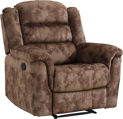 Vista 8 de EBELLO - Silla reclinable manual, sofá reclinable de tela suave con apoyabrazos y respaldo acolchado para sala de estar, dormitorio, color marrón
