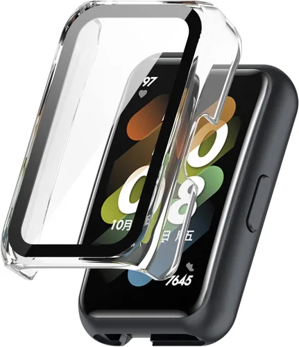 Vista 8 de Funda protectora de pantalla compatible con Huawei Band 7, protector de pantalla resistente a los arañazos, funda protectora completa para Huawei