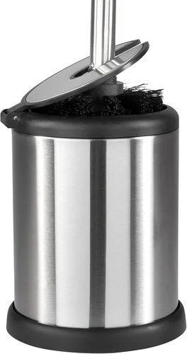 Vista 2 de Bath Bliss Escobilla de inodoro y soporte Tapa con cierre automático Cabezal de 360 grados Limpieza de baño Tamaño compacto Almacenamiento