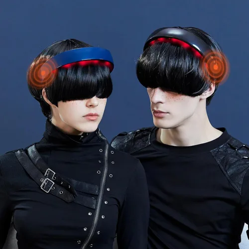 Vista 7 de Master Massage H2 Electric Scalp Massager for Head Massage with Heating-10 Vibrating Contact, Stress Relief Hairband Design (Black & Blue Set)