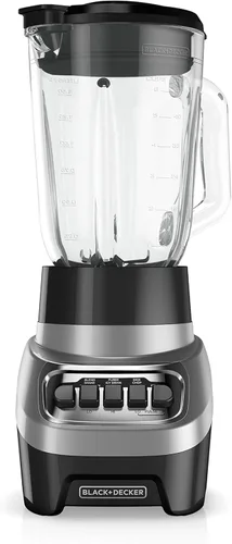 Vista 3 de BLACK+DECKER PowerCrush - Licuadora multifunción con frasco de vidrio de 6 tazas, 4 ajustes de velocidad, tostadora de ranura extra ancha de 2