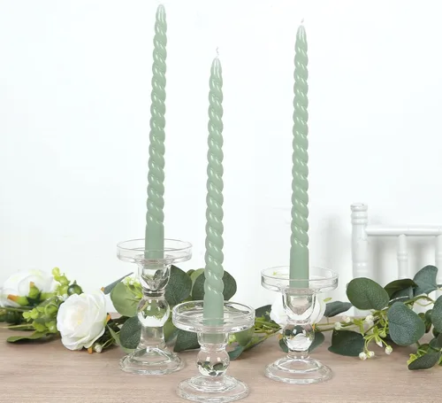 Vista 57 de Efavormart - Paquete de 10 velas cónicas de 12 pulgadas, diseño de cera premium, color blanco, velas sin perfume para entornos elegantes