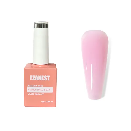 Vista 12 de FZANEST Gel constructor de base de goma para uñas, esmalte de gel de color transparente, capa base de goma elástica para extensión de engrosamiento