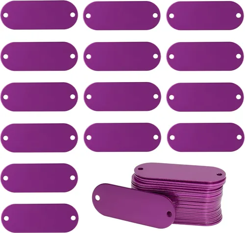 Vista 11 de StayMax Etiquetas de aluminio para grabado en blanco, etiquetas de estampado en blanco con 2 agujeros, paquete de 25 (negro)