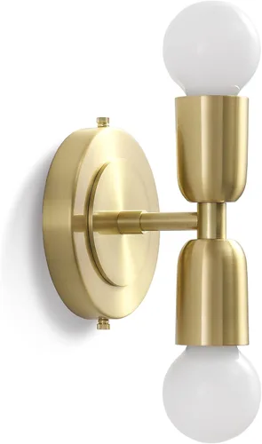 Vista 9 de BRIGHTTIA Luna Duo - Aplique de pared de 2 luces, accesorio moderno de mediados de siglo para pared y techo, lámpara Edison minimalista para pasillo