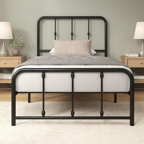 Vista 22 de Zinus Florence - Base de cama con plataforma de metal, base de colchón, no necesita somier, fácil montaje, negro, tamaño individual
