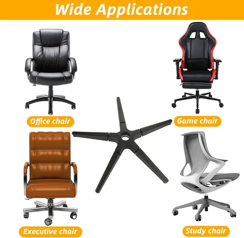 Vista 7 de Piezas de repuesto para base de silla de oficina, resistentes, 2500 libras, base de silla de escritorio de 28 pulgadas, reemplazo universal