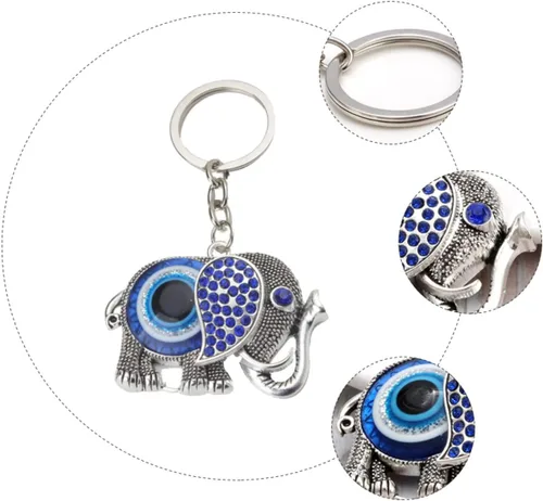 Vista 4 de RORPOIR 1pc Blue Eyes Pendant Evil Eye Wall Pendant Turkish Feng Shui Decorations Blue Eye Keychain Turkish Keychain Evil Eye Keyring Evil Eye Key