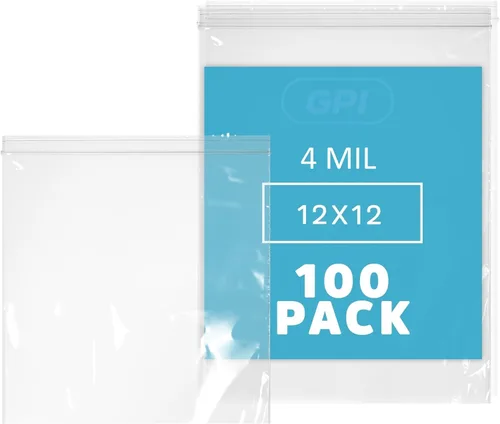 Vista 24 de GPI - 100 bolsas con cremallera de 5 x 7 pulgadas, resistentes de 4 mil de grosor, bolsas de polietileno transparentes con cierre resellable