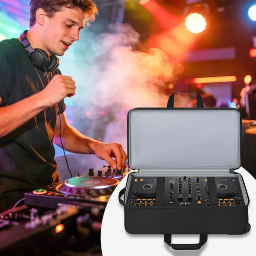 Vista 7 de Estuche para controlador de DJ con ruedas, bolsa de DJ rodante para DJ