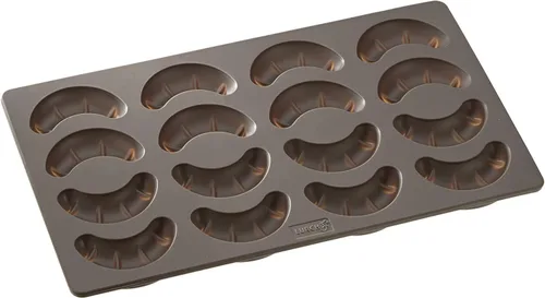 LURCH Alemania Flexiform - Molde de croissants de silicona para croissants de vainilla (Vanillekipferl) 6.6 x 11.8 pulgadas, color marrón